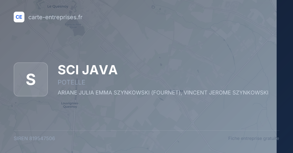 SCI JAVA — 819547506 — fiche entreprise