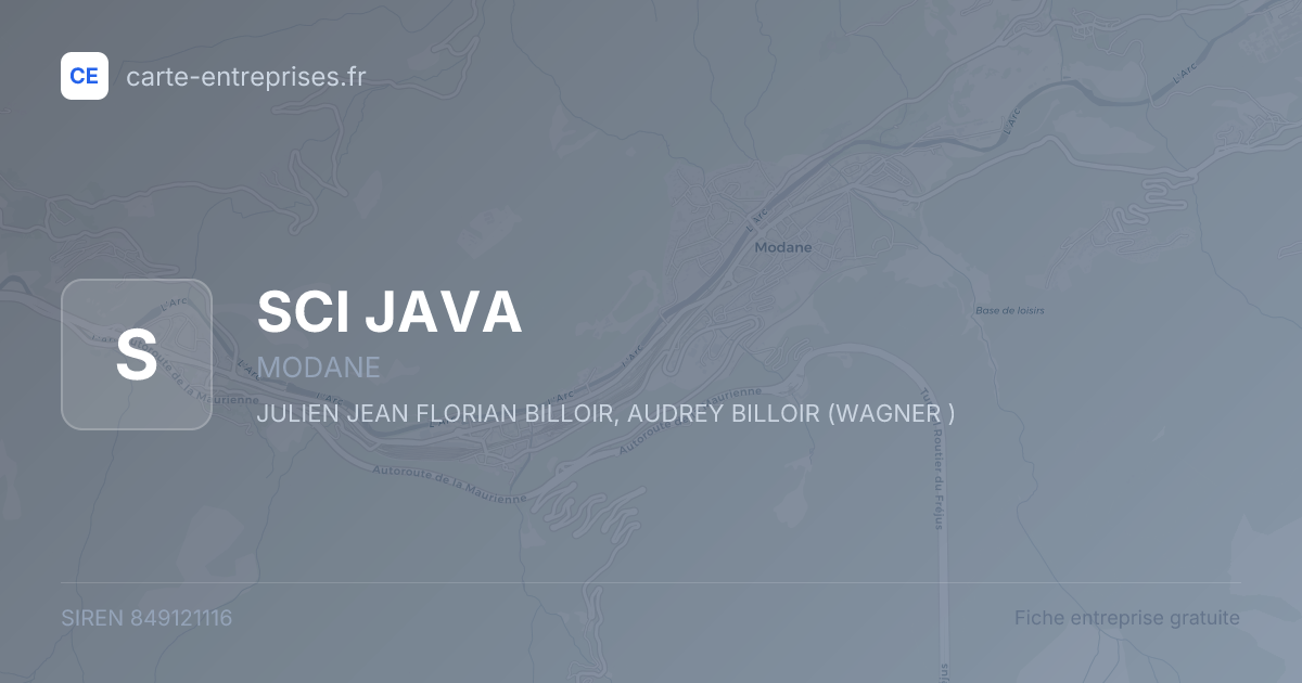 SCI JAVA — 849121116 — fiche entreprise