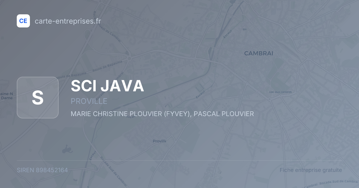 SCI JAVA — 898452164 — fiche entreprise