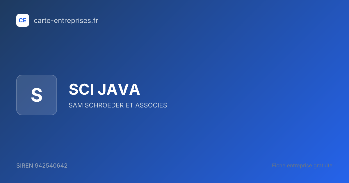 SCI JAVA — 942540642 — fiche entreprise