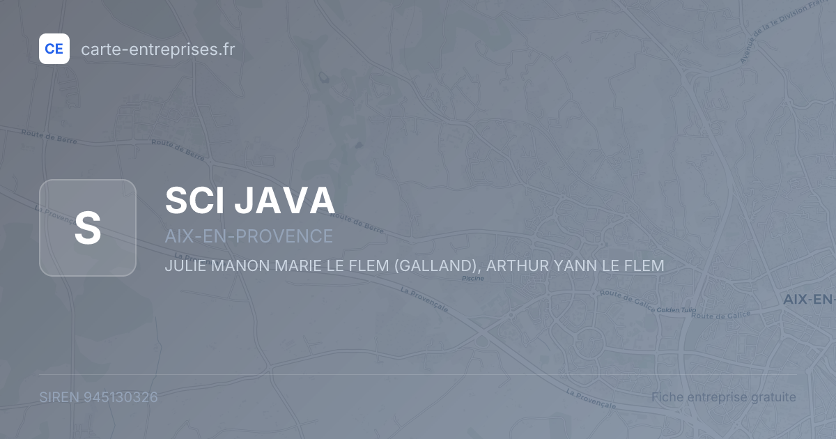 SCI JAVA — 945130326 — fiche entreprise