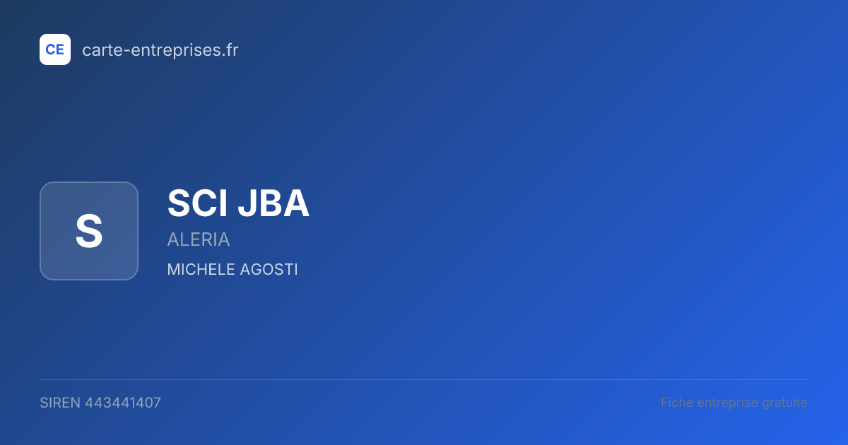 SCI JBA — 443441407 — fiche entreprise