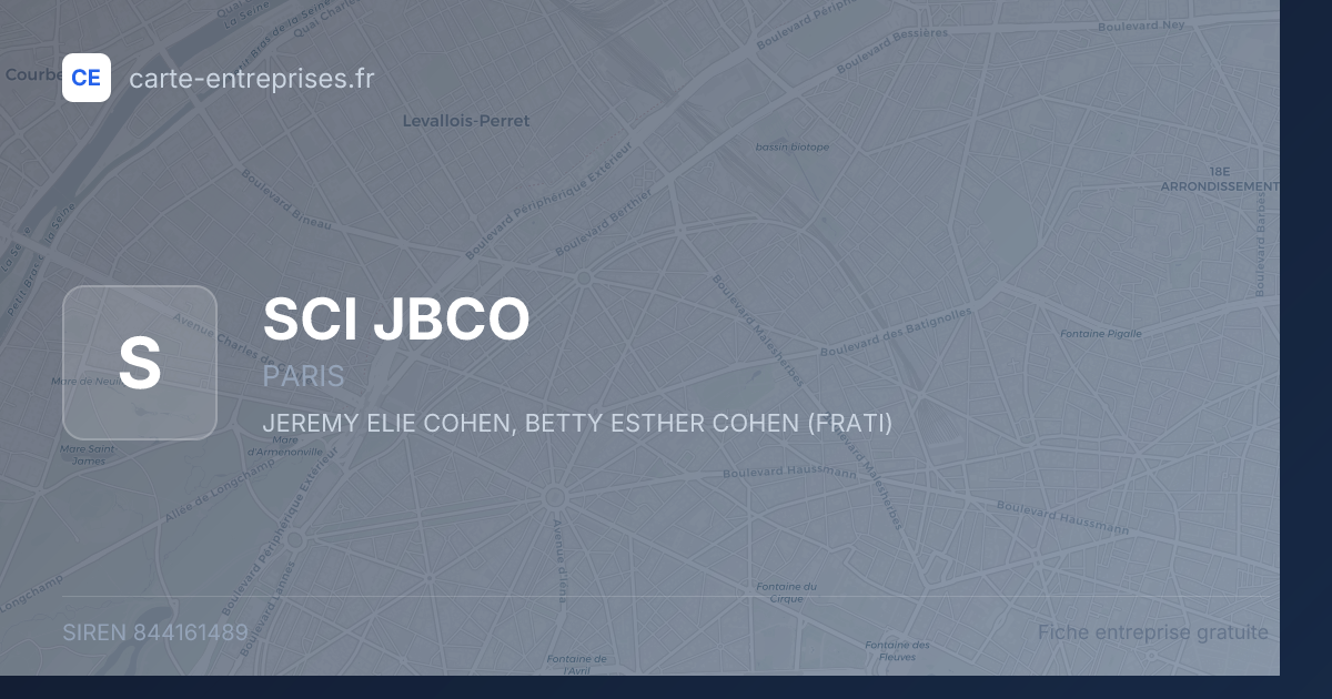 SCI JBCO — 844161489 — fiche entreprise