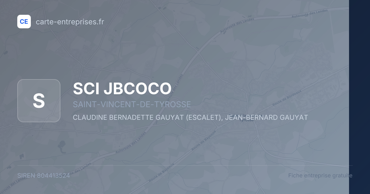 SCI JBCOCO — 804413524 — fiche entreprise