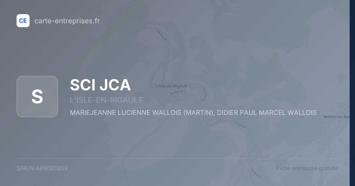 SCI JCA — 449001809 — fiche entreprise