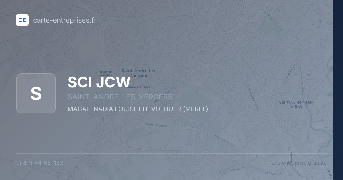 SCI JCW — 441657152 — fiche entreprise