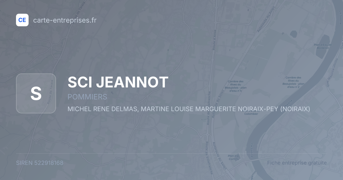 SCI JEANNOT — 522918168 — fiche entreprise