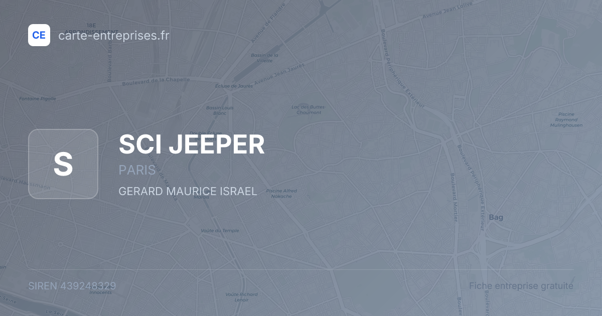 SCI JEEPER — 439248329 — fiche entreprise