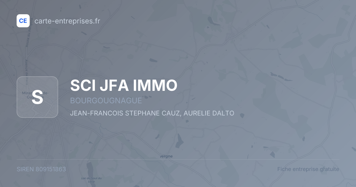SCI JFA IMMO — 809151863 — fiche entreprise
