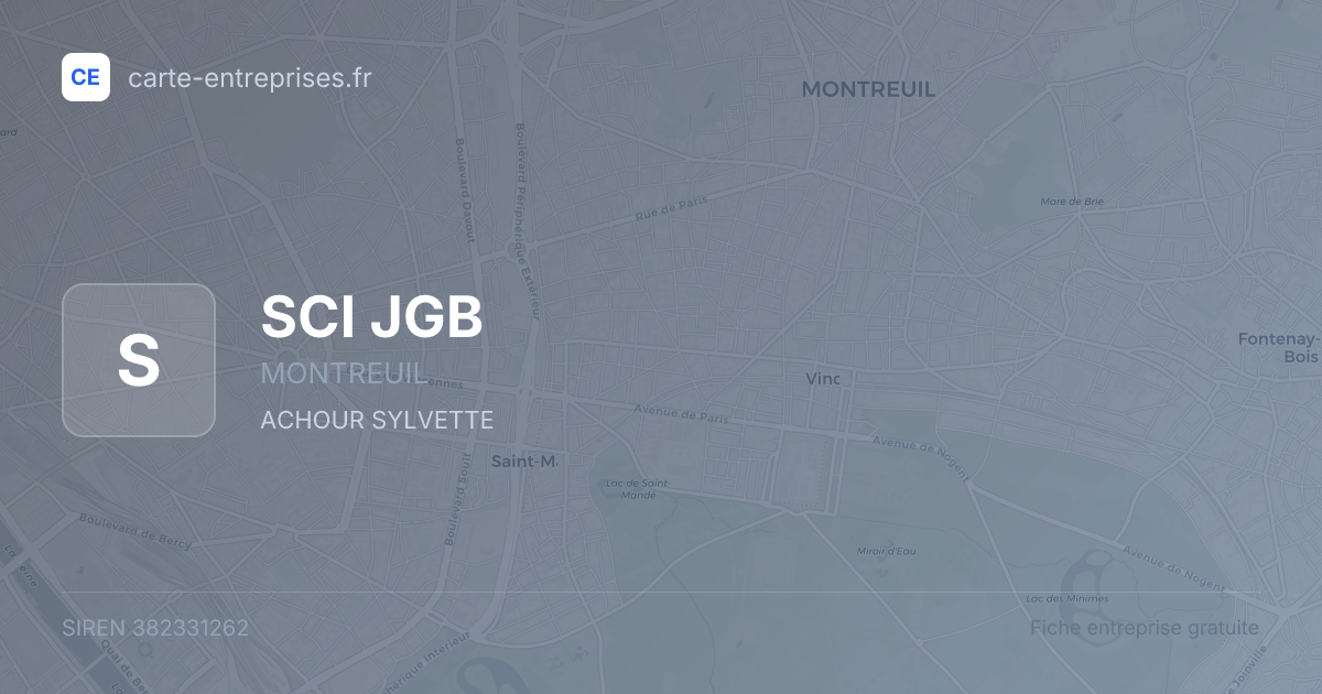 SCI JGB — 382331262 — fiche entreprise