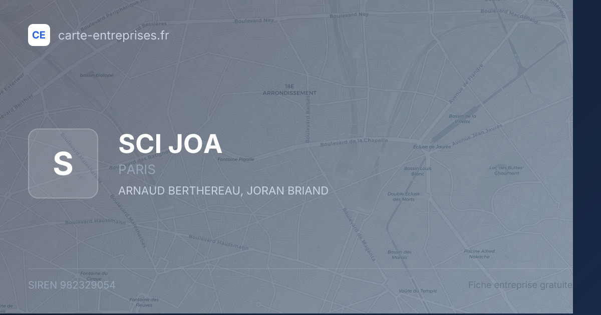 SCI JOA — 982329054 — fiche entreprise