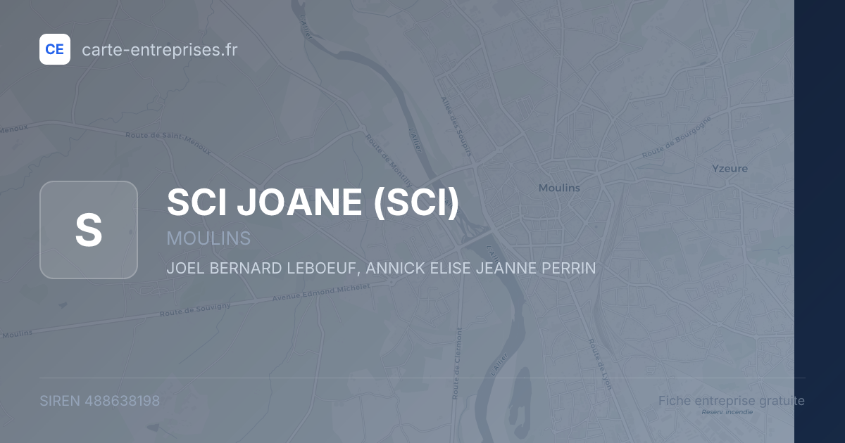 SCI JOANE (SCI) — 488638198 — fiche entreprise
