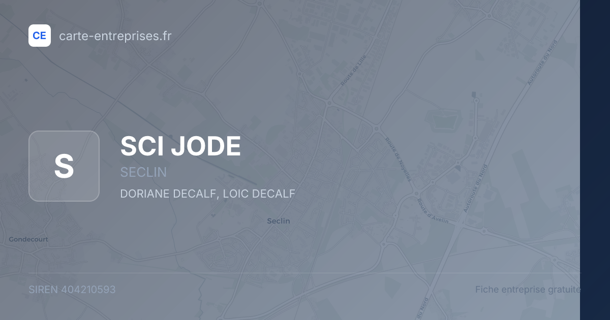 SCI JODE — 404210593 — fiche entreprise