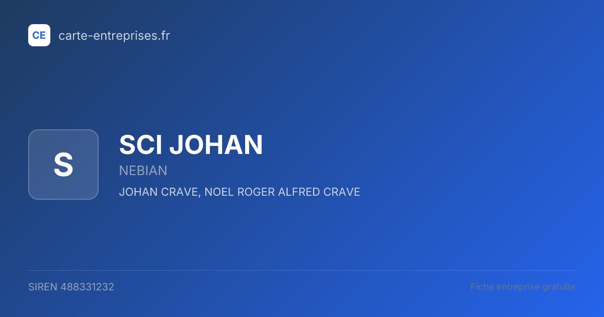 SCI JOHAN — 488331232 — fiche entreprise
