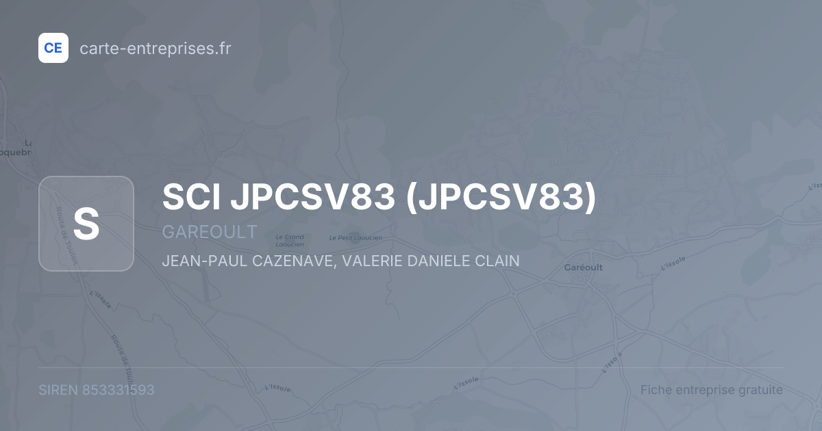 SCI JPCSV83 (JPCSV83) — 853331593 — fiche entreprise
