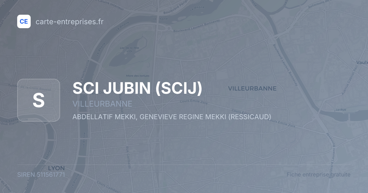 SCI JUBIN (SCIJ) — 511561771 — fiche entreprise
