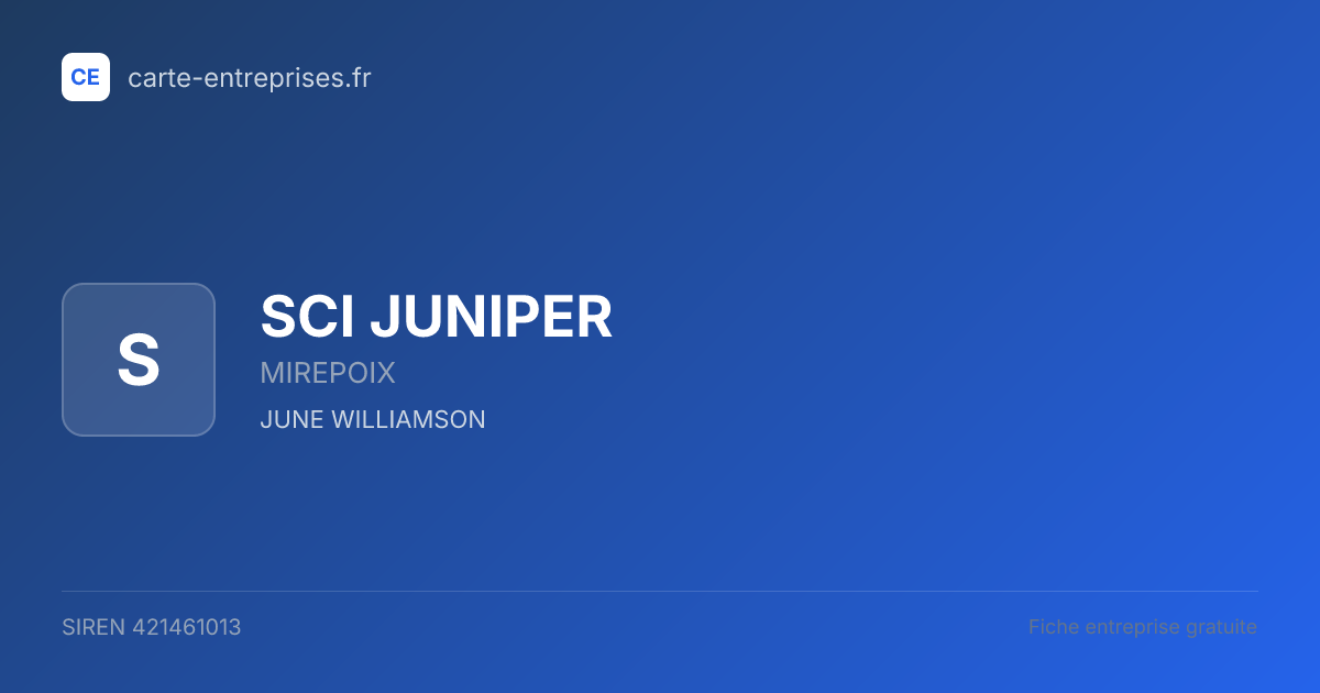 SCI JUNIPER — 421461013 — fiche entreprise