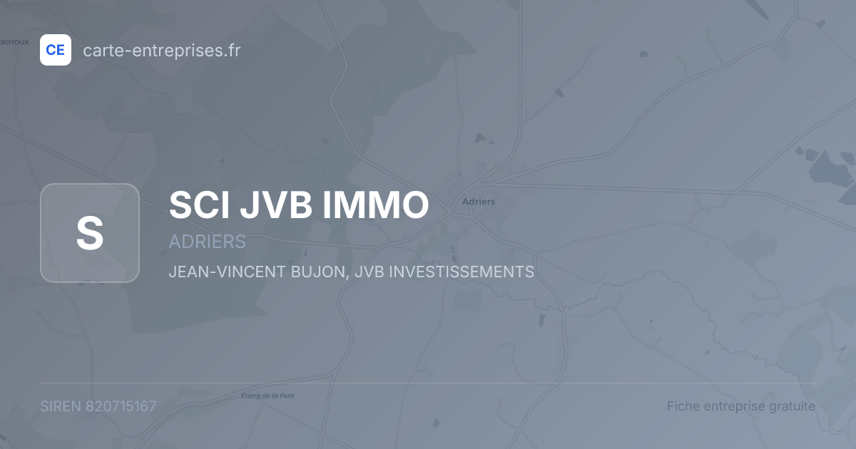 SCI JVB IMMO — 820715167 — fiche entreprise