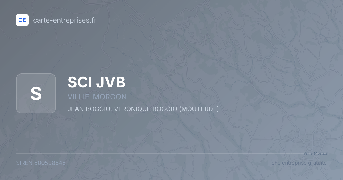 SCI JVB — 500598545 — fiche entreprise
