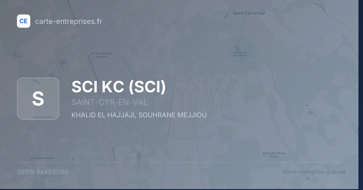 SCI KC (SCI) — 844910760 — fiche entreprise