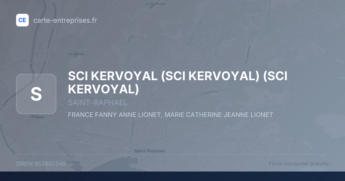 SCI KERVOYAL (SCI KERVOYAL) (SCI KERVOYAL) — 952692549 — fiche entreprise