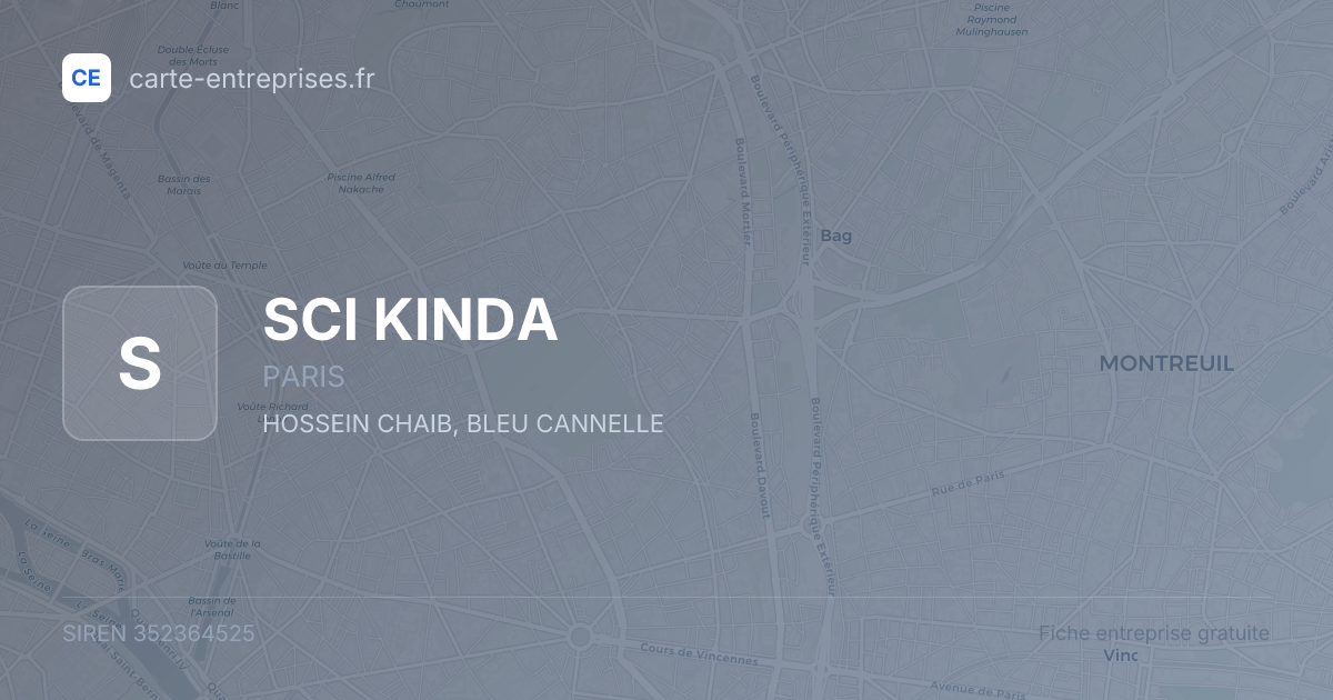 SCI KINDA — 352364525 — fiche entreprise