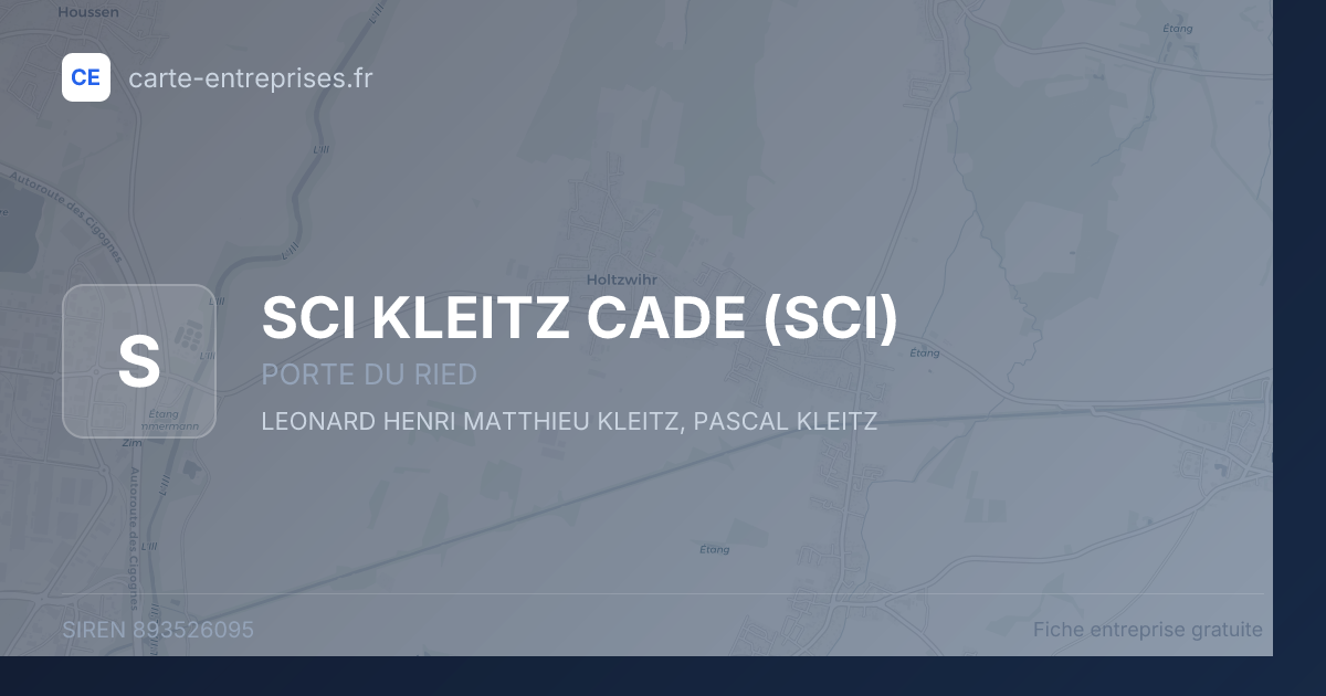 SCI KLEITZ CADE (SCI) — 893526095 — fiche entreprise
