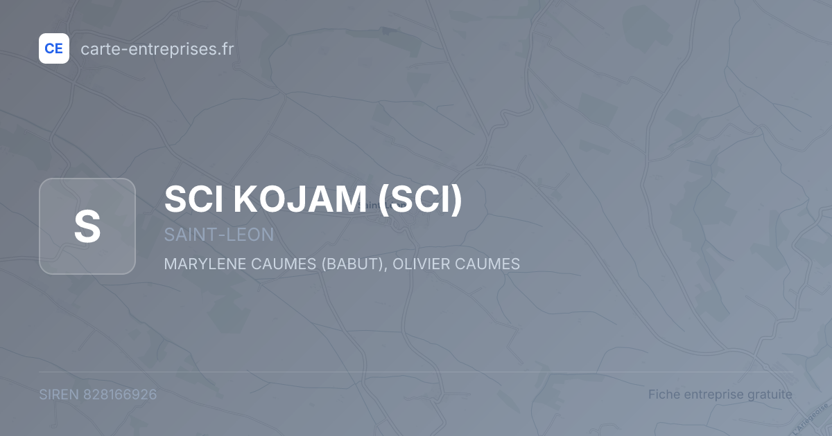 SCI KOJAM (SCI) — 828166926 — fiche entreprise
