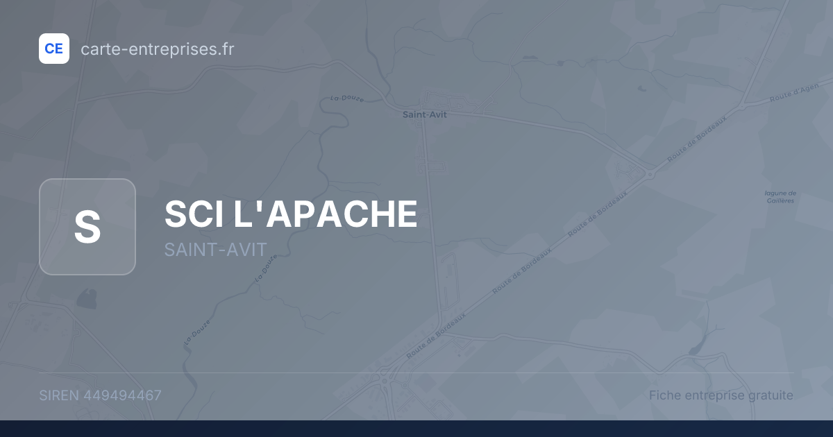 SCI L'APACHE — 449494467 — fiche entreprise