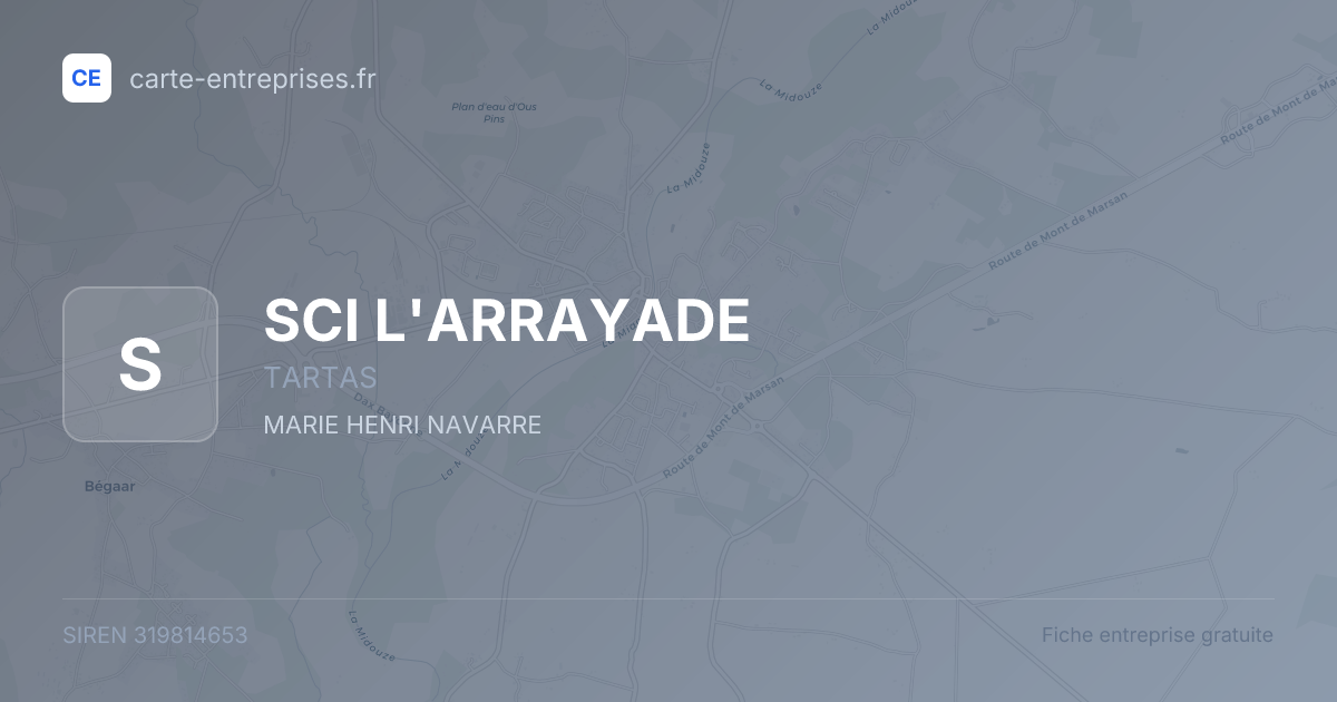 SCI L'ARRAYADE — 319814653 — fiche entreprise