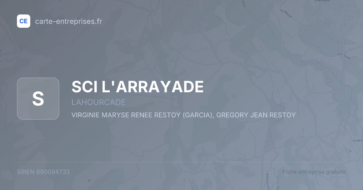 SCI L'ARRAYADE — 890094733 — fiche entreprise