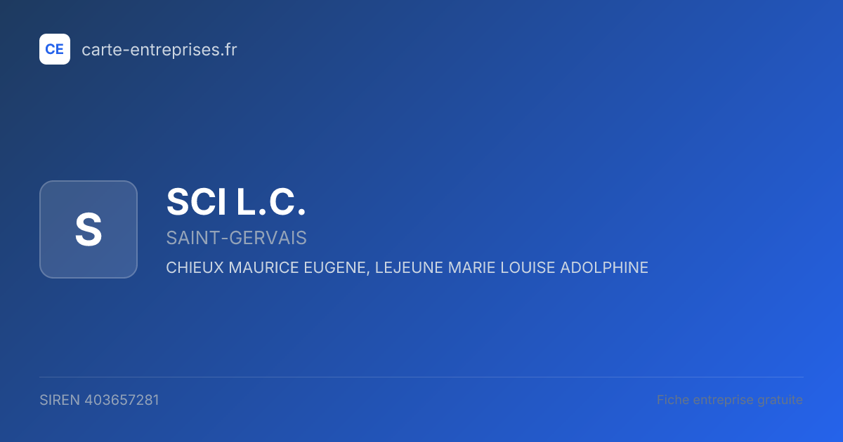 SCI L.C. — 403657281 — fiche entreprise
