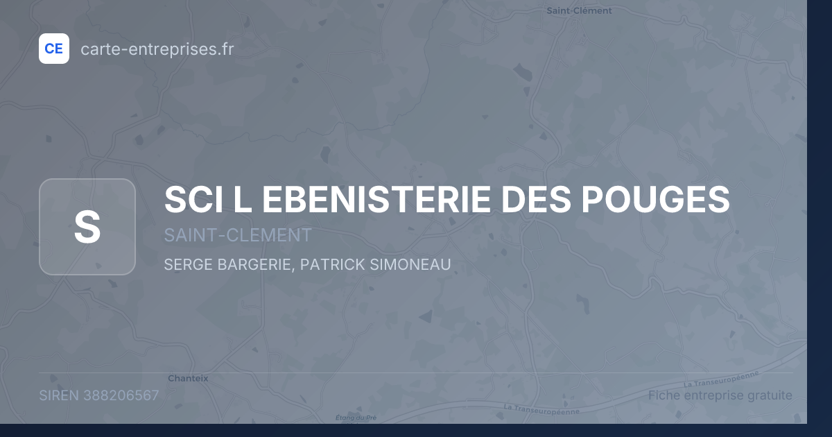 SCI L EBENISTERIE DES POUGES — 388206567 — fiche entreprise
