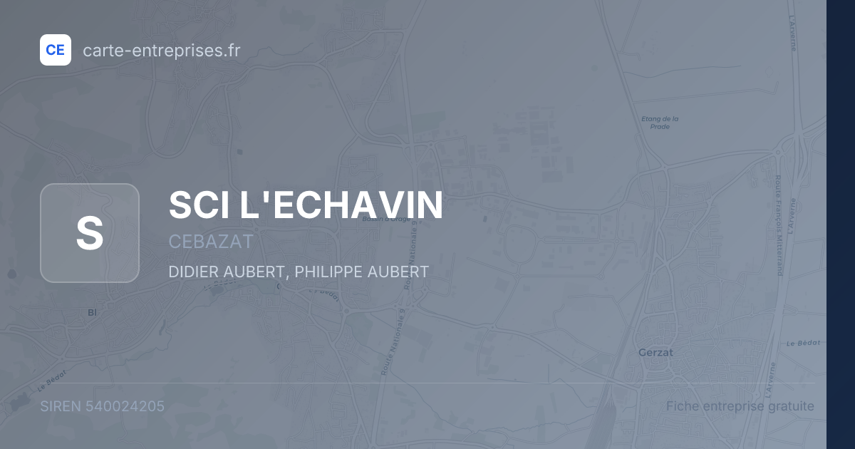 SCI L'ECHAVIN — 540024205 — fiche entreprise