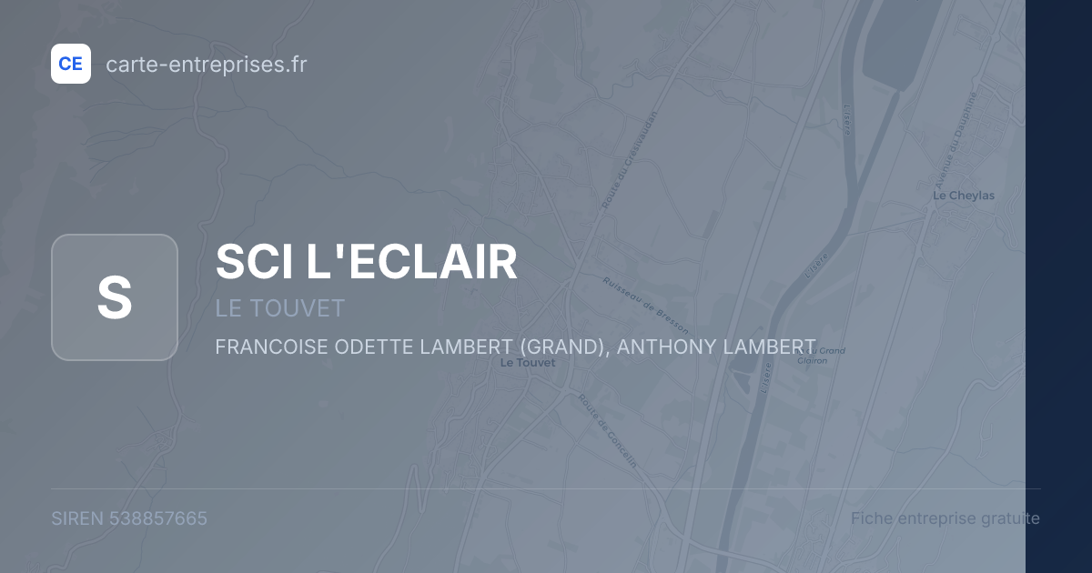 SCI L'ECLAIR — 538857665 — fiche entreprise