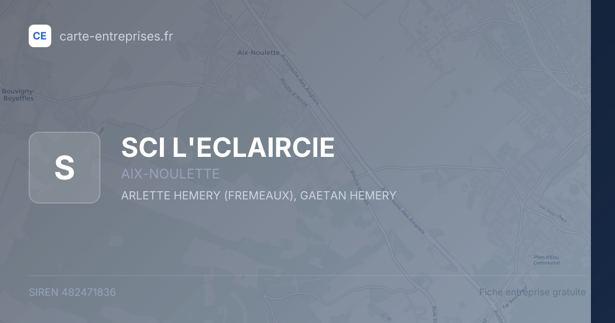 SCI L'ECLAIRCIE — 482471836 — fiche entreprise