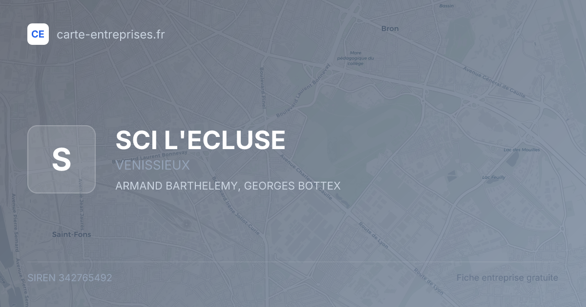 SCI L'ECLUSE — 342765492 — fiche entreprise