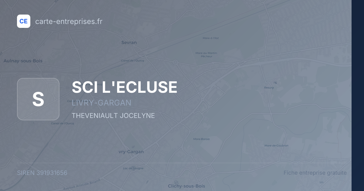 SCI L'ECLUSE — 391931656 — fiche entreprise