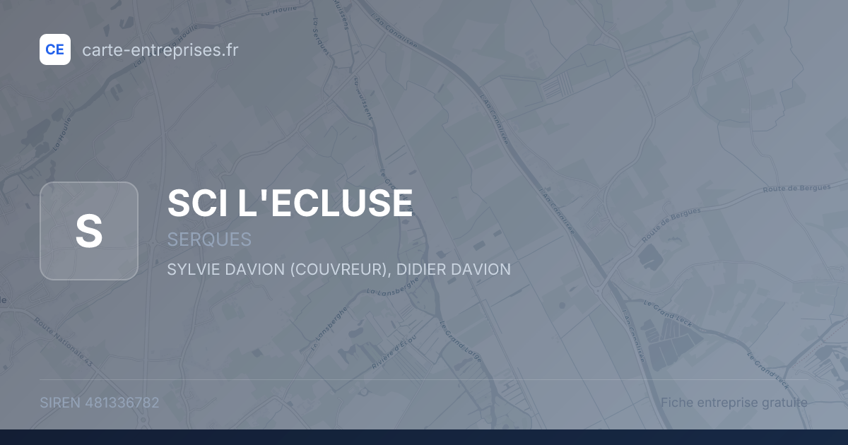 SCI L'ECLUSE — 481336782 — fiche entreprise
