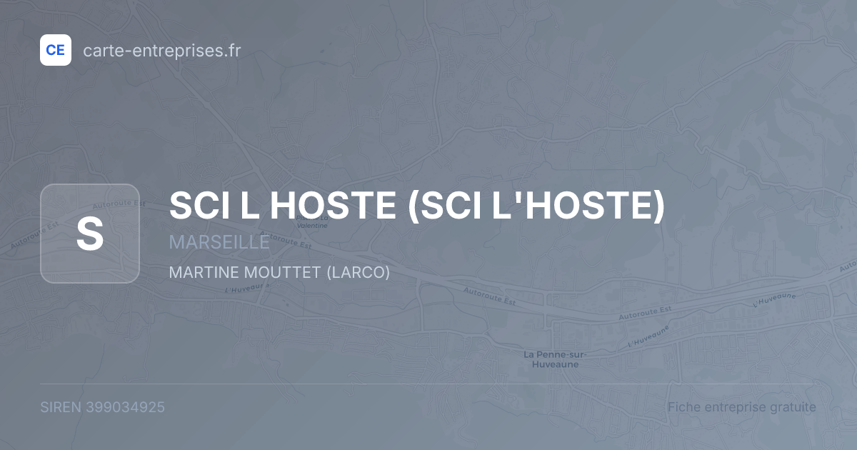 SCI L HOSTE (SCI L'HOSTE) — 399034925 — fiche entreprise