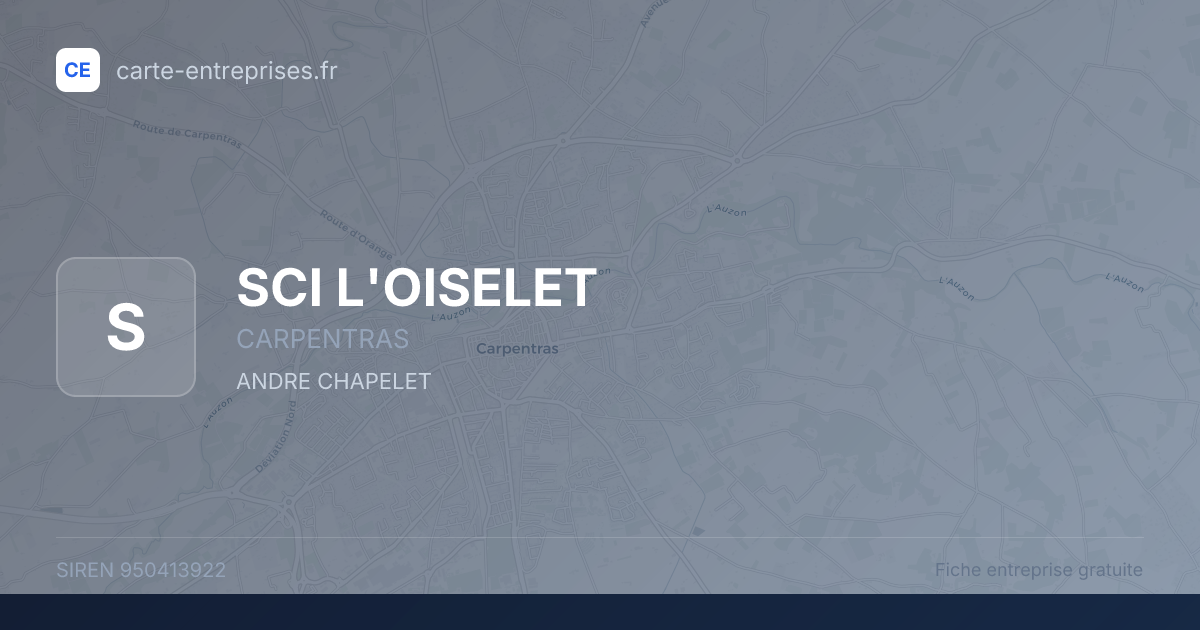 SCI L'OISELET — 950413922 — fiche entreprise