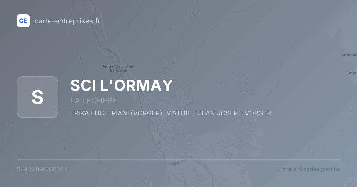 SCI L'ORMAY — 890301344 — fiche entreprise