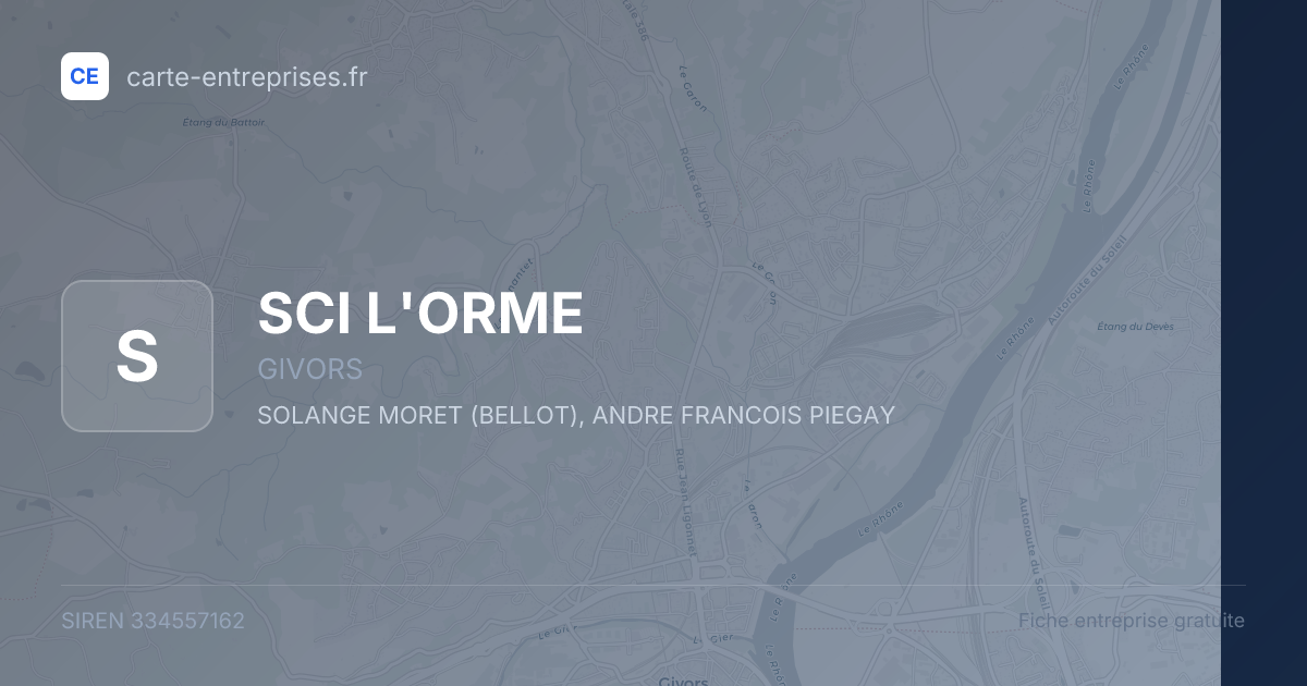 SCI  L'ORME — 334557162 — fiche entreprise