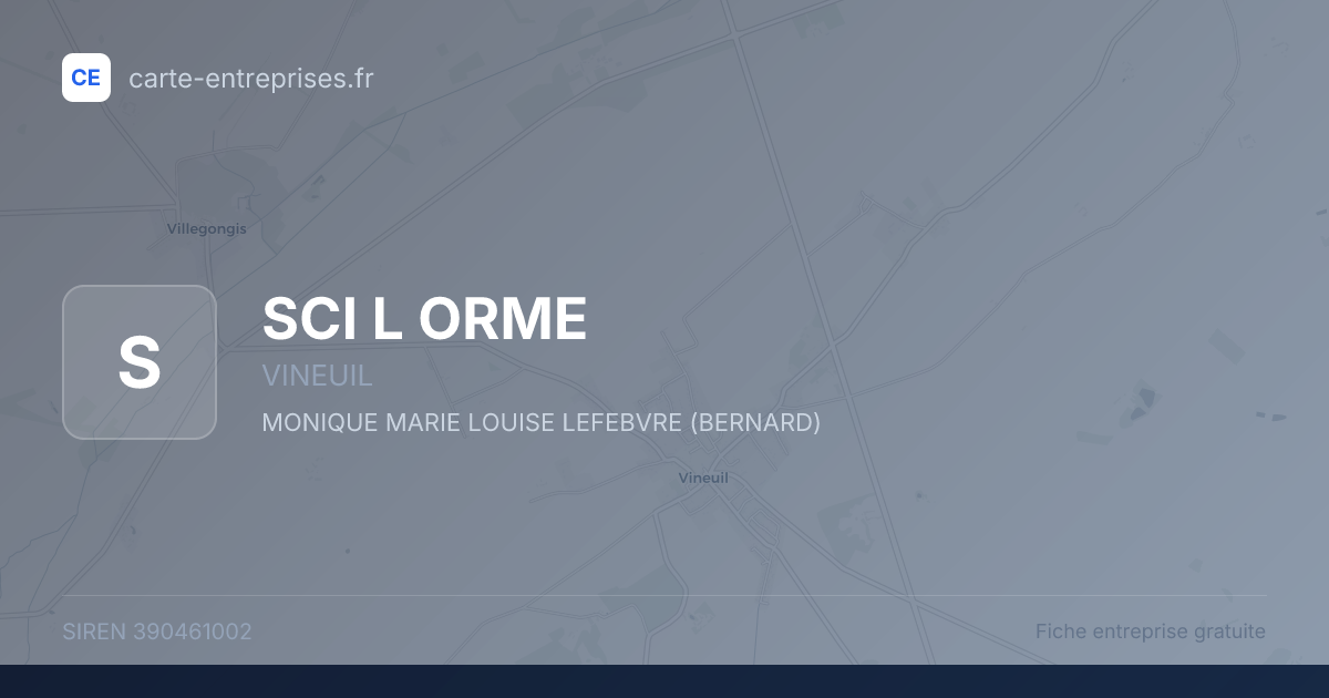 SCI L ORME — 390461002 — fiche entreprise