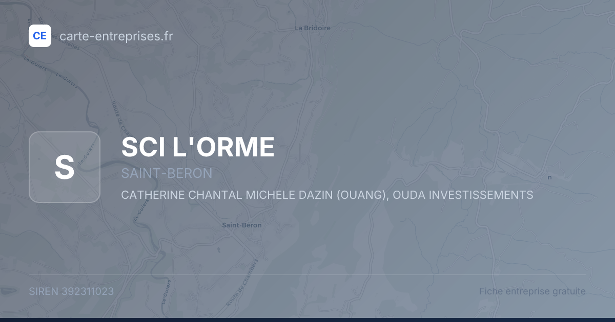 SCI L'ORME — 392311023 — fiche entreprise