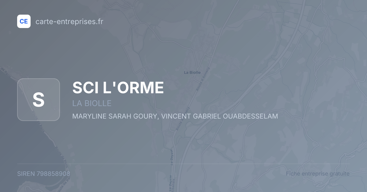 SCI L'ORME — 798858908 — fiche entreprise