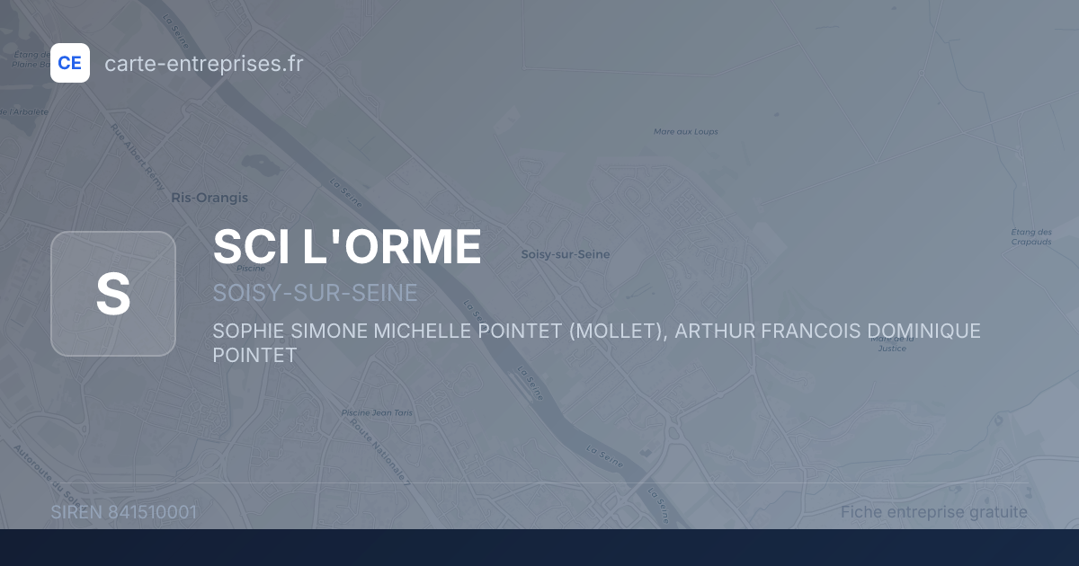 SCI L'ORME — 841510001 — fiche entreprise