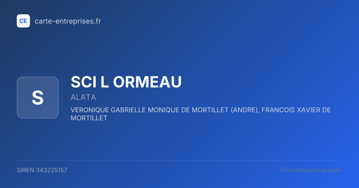SCI L ORMEAU — 343225157 — fiche entreprise