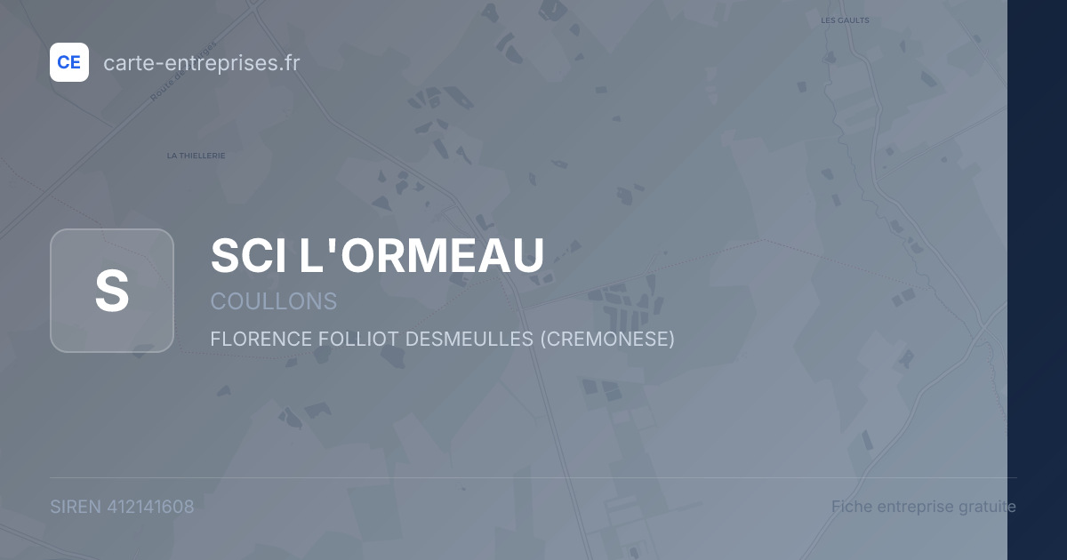 SCI L'ORMEAU — 412141608 — fiche entreprise