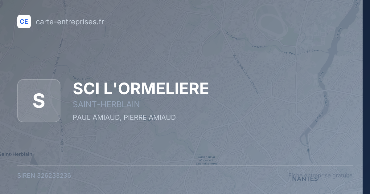 SCI L'ORMELIERE — 326233236 — fiche entreprise